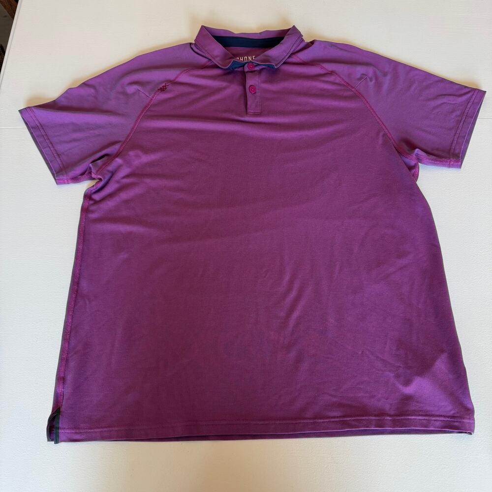 Rhone Mens Red Maroon Delta Pique Short Sleeve Polo Shirt Golf Performance XL